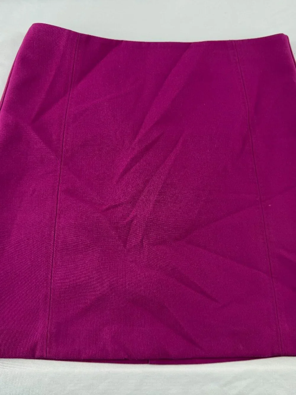Ann Taylor Loft Magenta Pink Mini Skirt Seamed Zip Back Size 6